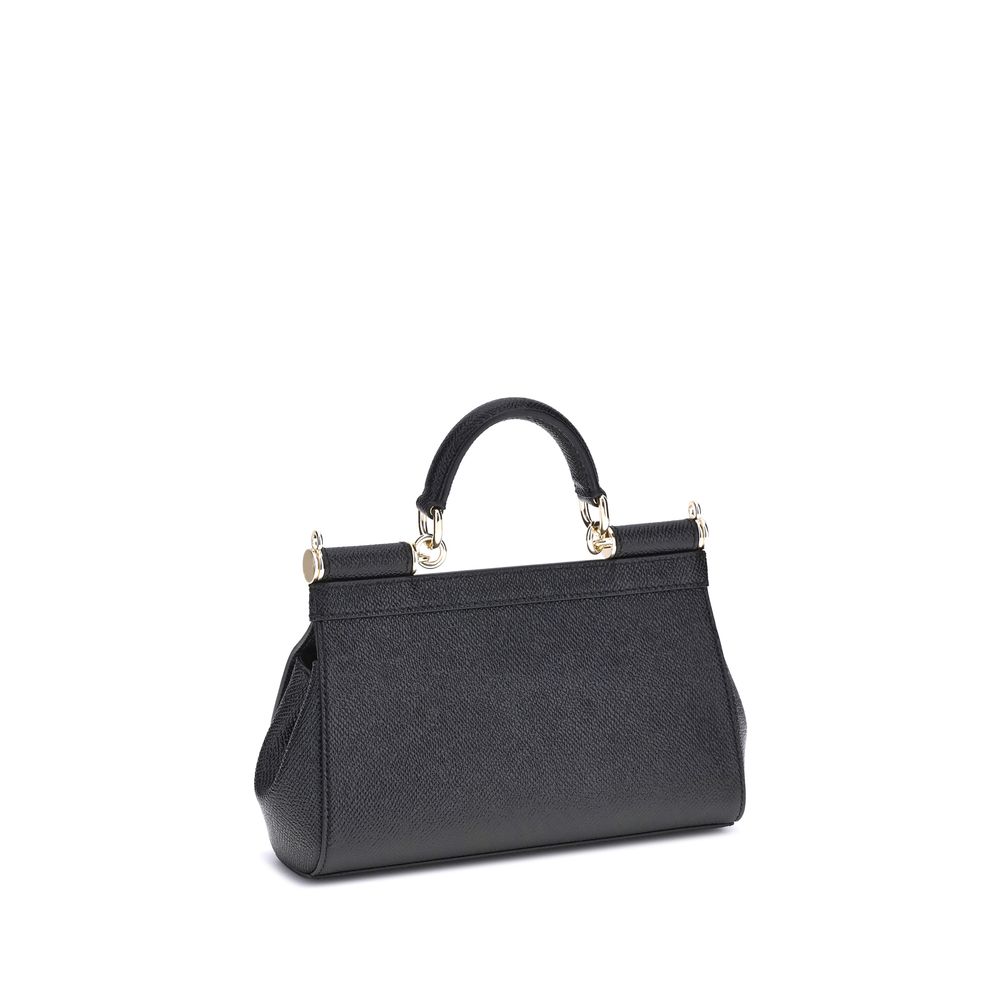 Dolce & Gabbana Black Calf Leather Bos Taurus Shoulder Bag
