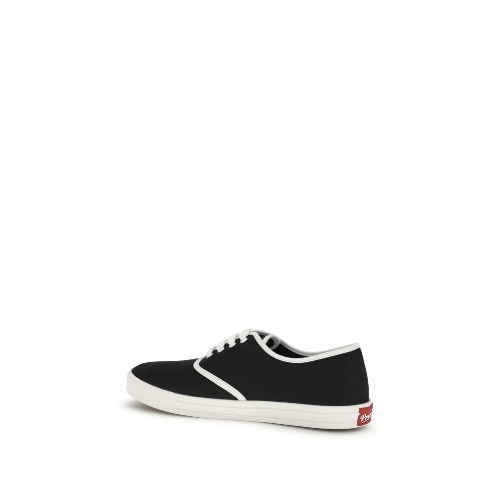 Prada Black Cotton Low Top Sneakers - Luxury Footwear Redefined