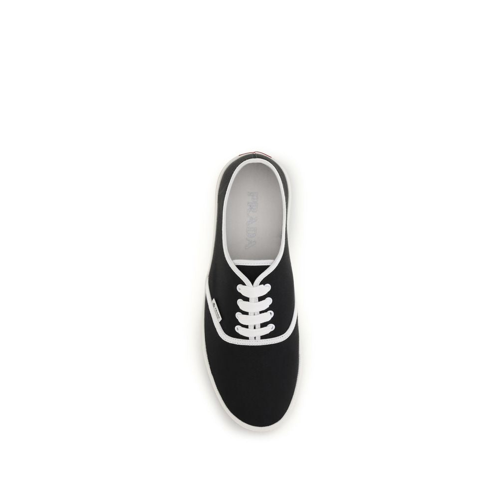 Prada Black Cotton Low Top Sneakers – Luxury Footwear Redefined