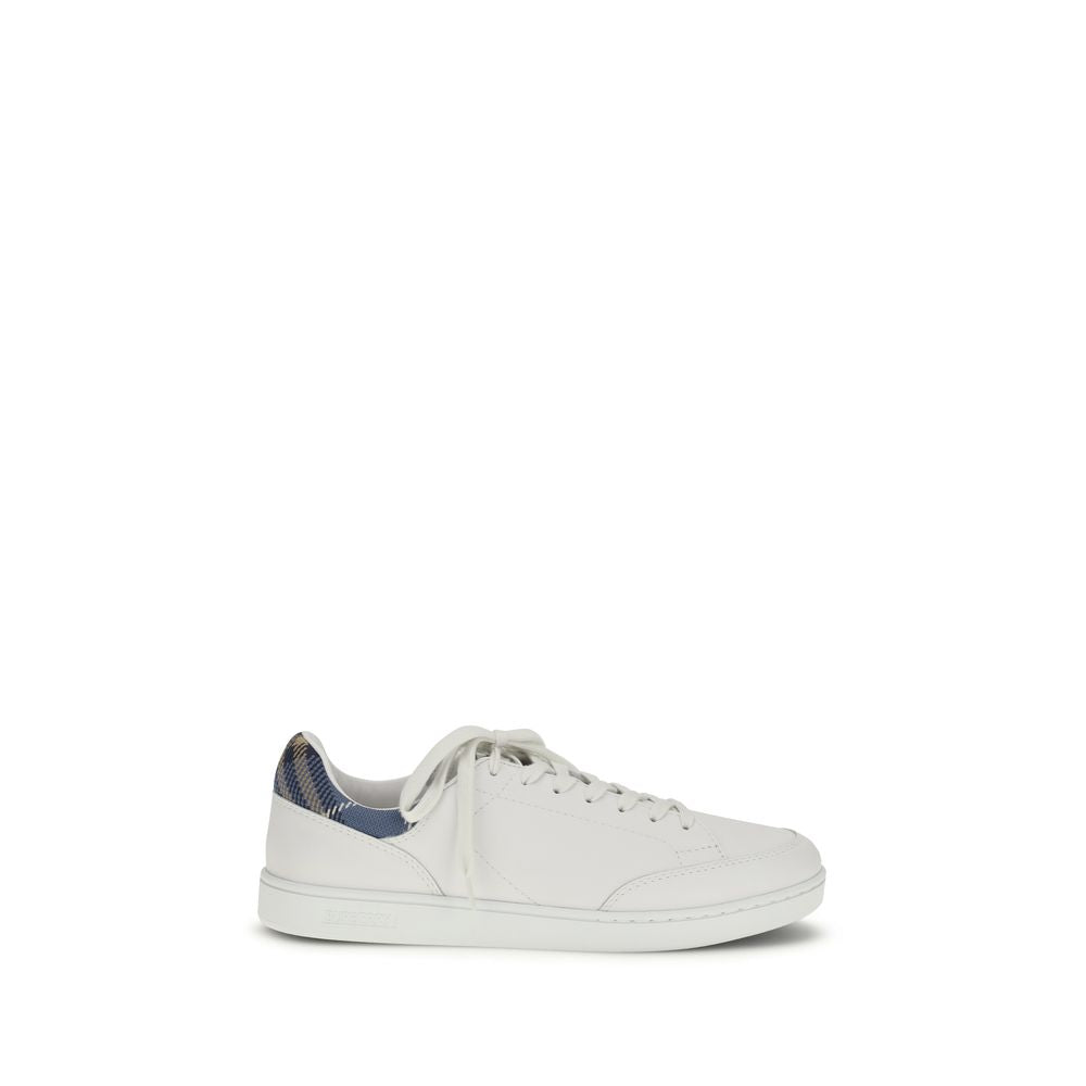 Burberry White Calf Leather Low Top Sneakers – Designer Luxury