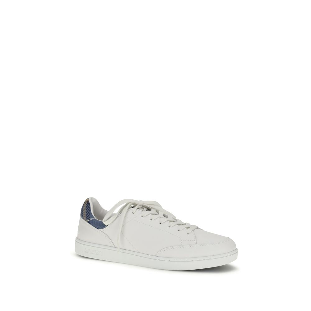 Burberry White Calf Leather Low Top Sneakers – Designer Luxury