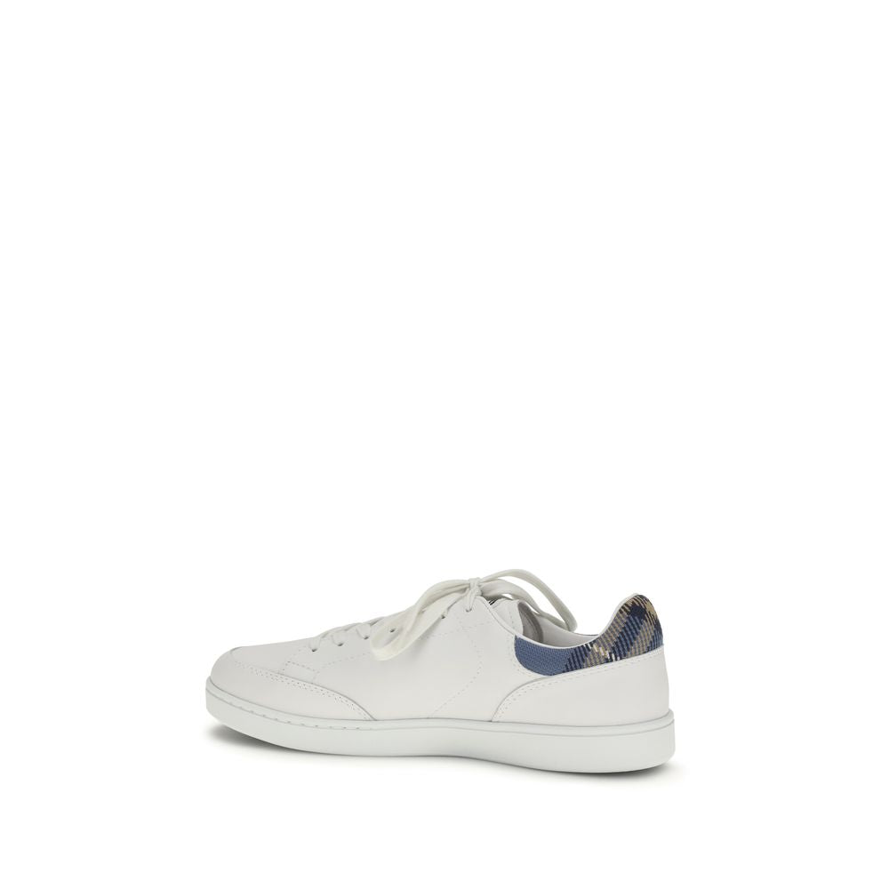 Burberry White Calf Leather Low Top Sneakers – Designer Luxury