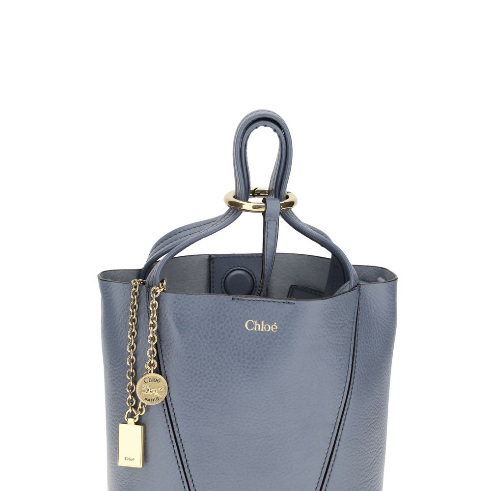 Chloé Blue Calf Leather Bos Taurus Shoulder Bag - Artisanal Luxury