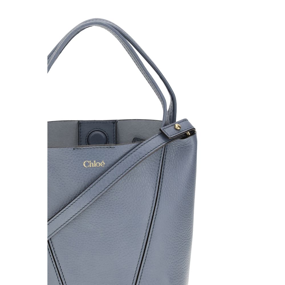 Chloé Blue Calf Leather Shoulder Bag - Artisanal Luxury Elegance