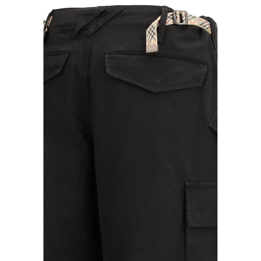 Burberry Black Cotton Cargo Pants - Artisanal Luxury Trousers