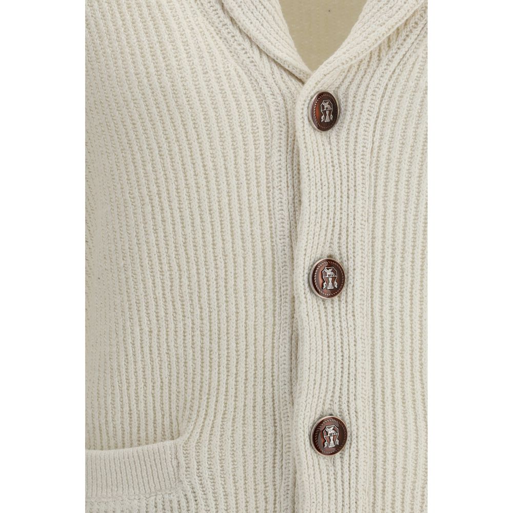Brunello Cucinelli Beige Cotton Cardigan - Timeless Luxury Elegance