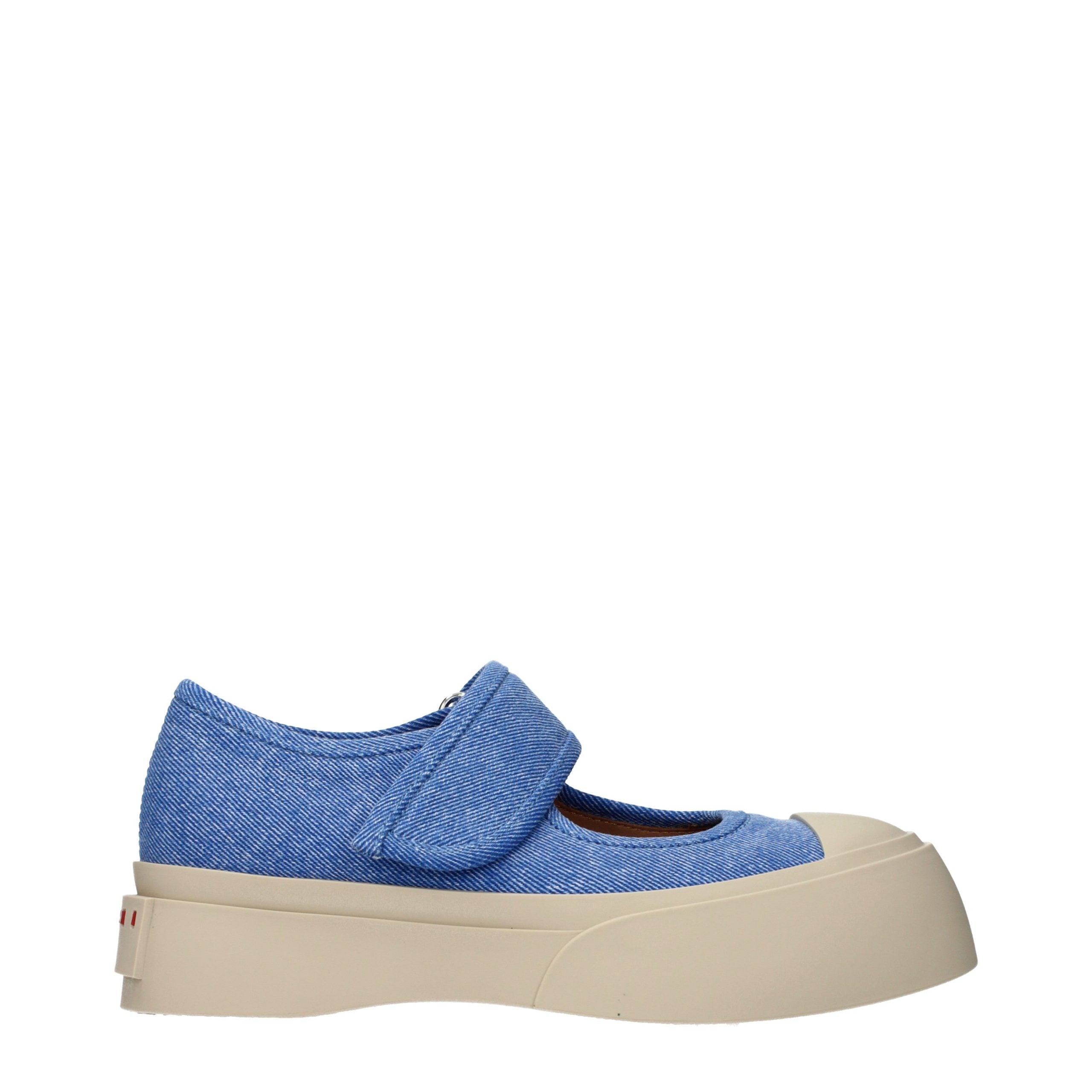 Indulge in the exquisite craftsmanship of Marni Blue Fabric Low Top Sneakers, where luxurious style meets everyday elegance for the discerning individual.