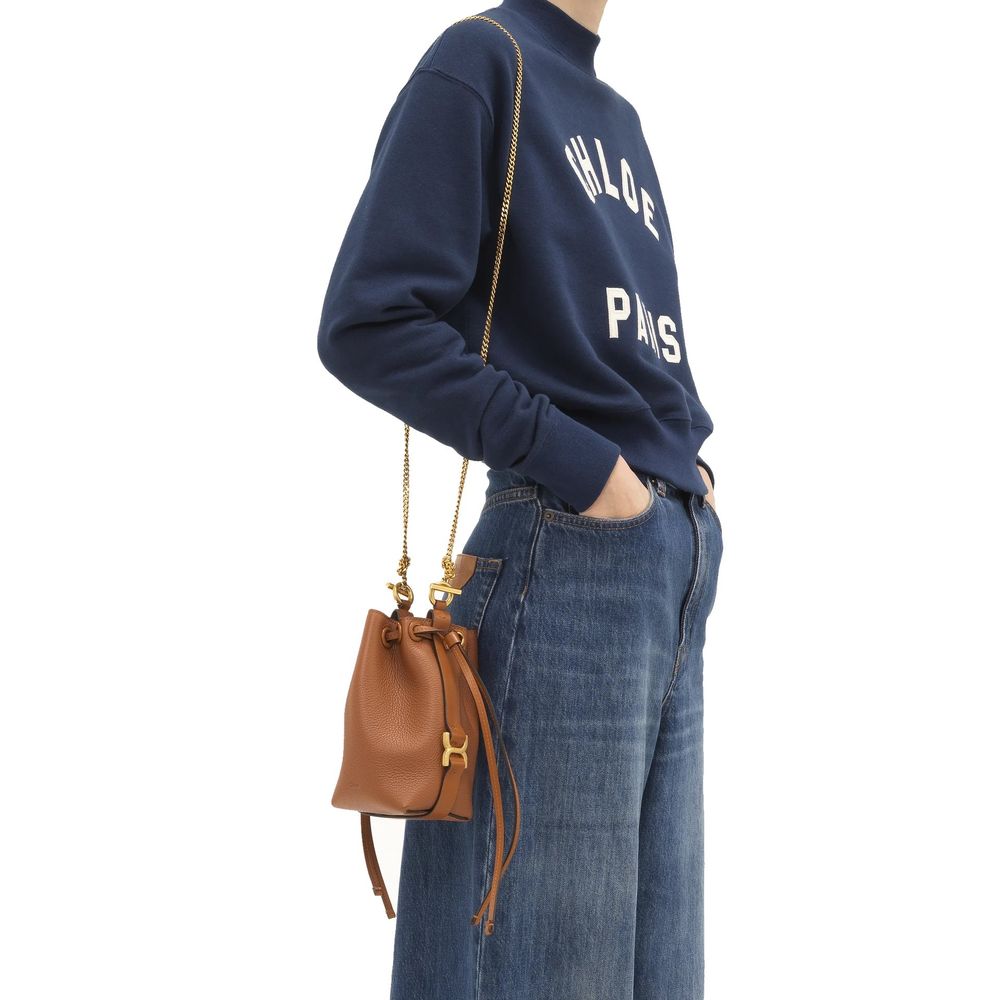 Chloé Brown Calfskin Bucket Bag – Handcrafted Luxury Elegance