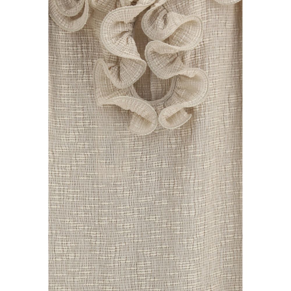 Magda Butrym Beige Lyocell Casual Dress - Effortless Luxury Elegance