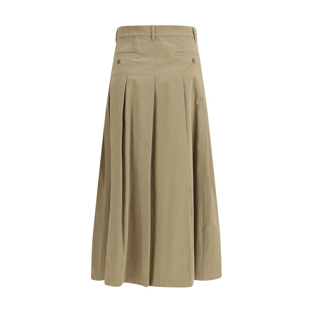 Max Mara Brown Cotton Midi Skirt