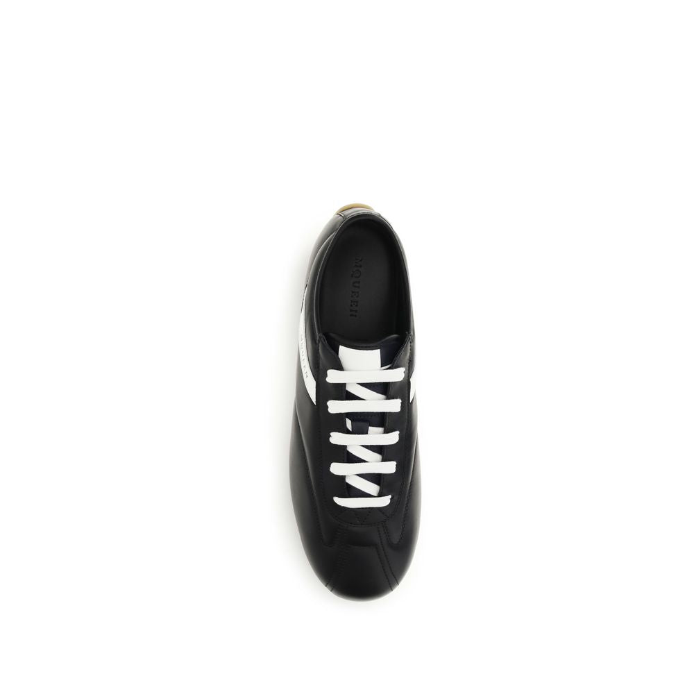 Alexander McQueen Black Calf Leather Low Top Sneakers - Luxury Footwear