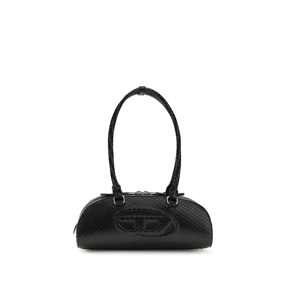 Diesel Black Calf Leather Bos Taurus Shoulder Bag - Artisanal Luxury