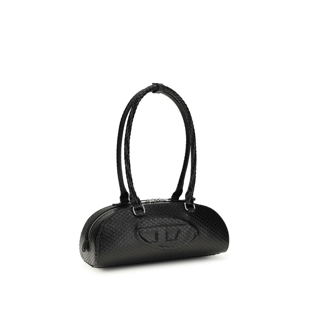 Diesel Black Calf Leather Bos Taurus Shoulder Bag - Artisanal Luxury