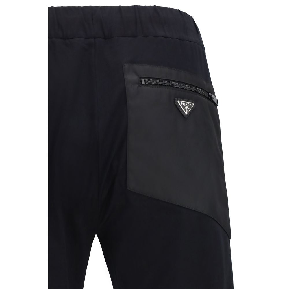 Prada Black Nylon Casual Pants – Effortless Luxury for All