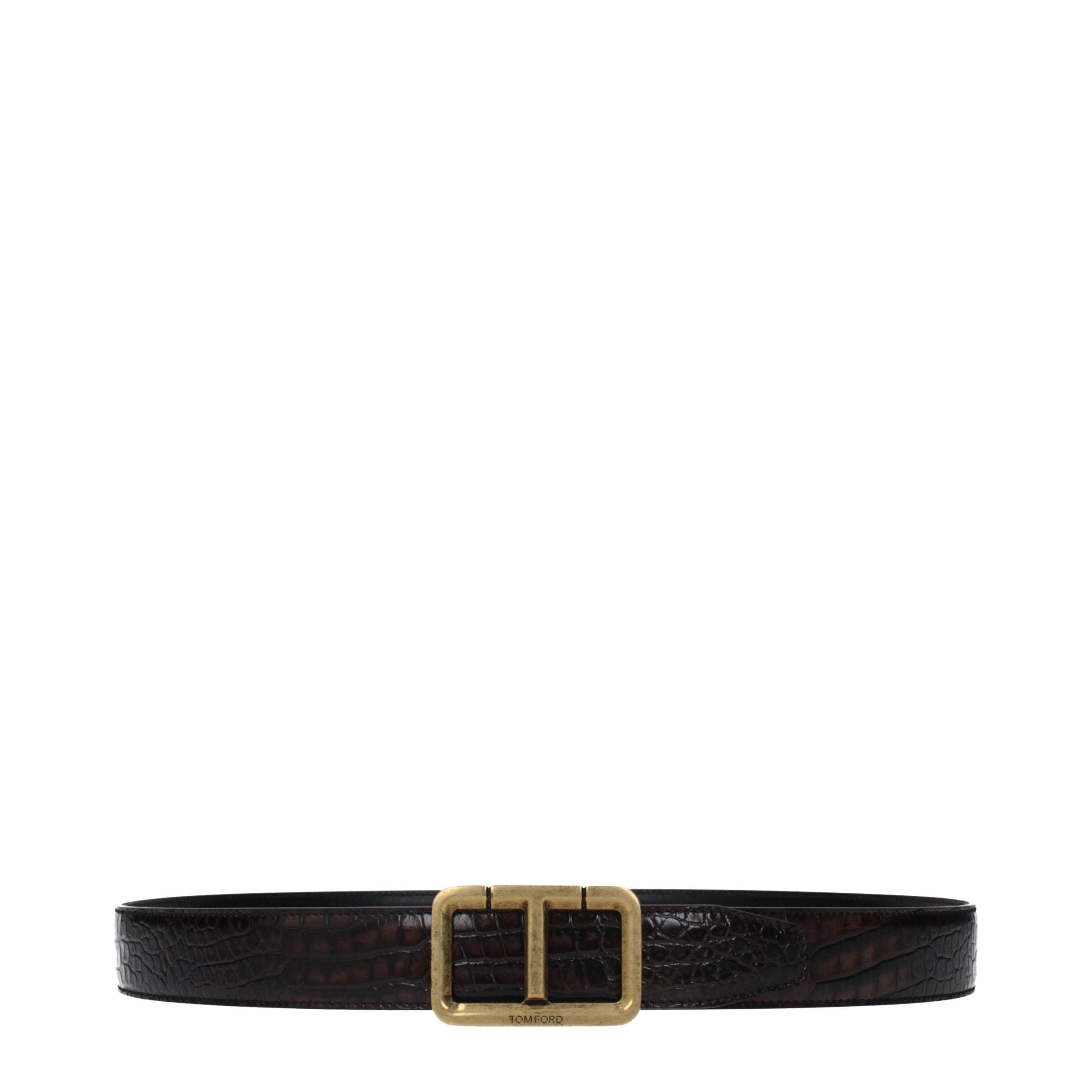 Tom Ford Brown Leather Regular Belt – Timeless Luxury Accessory