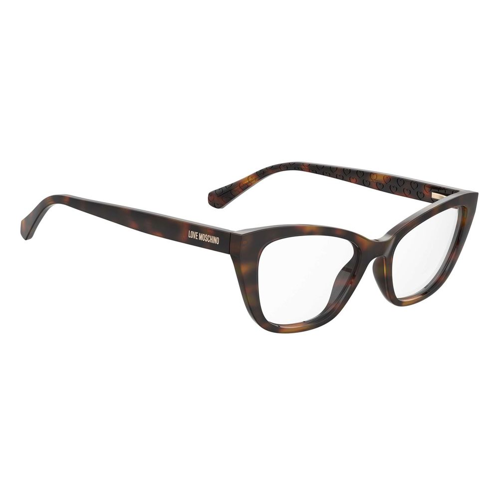 Love Moschino Brown Cellulose Propionate Cat Eye Glasses
