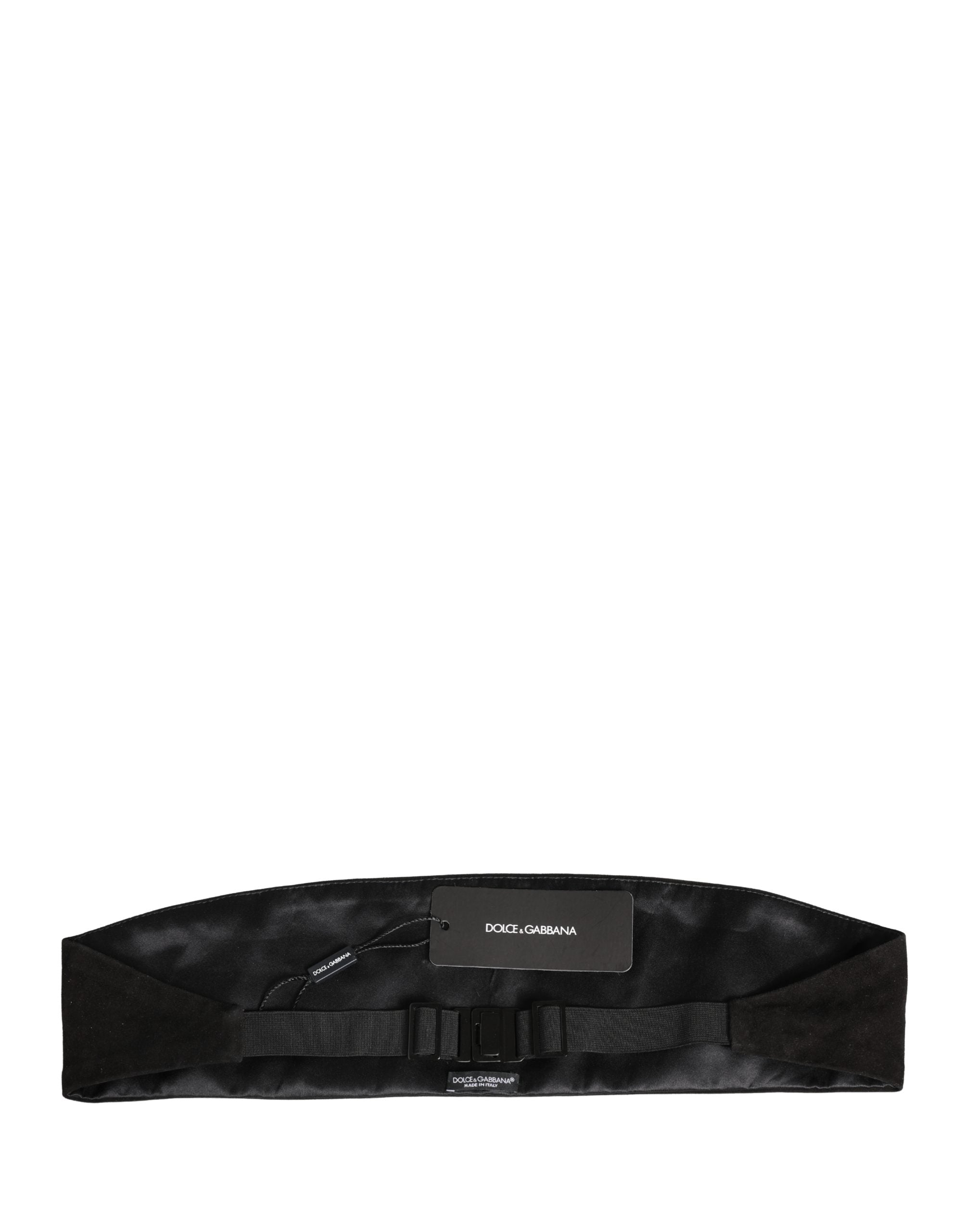 Dolce & Gabbana Black Velvet Wide Belt Waist Cummerband Men