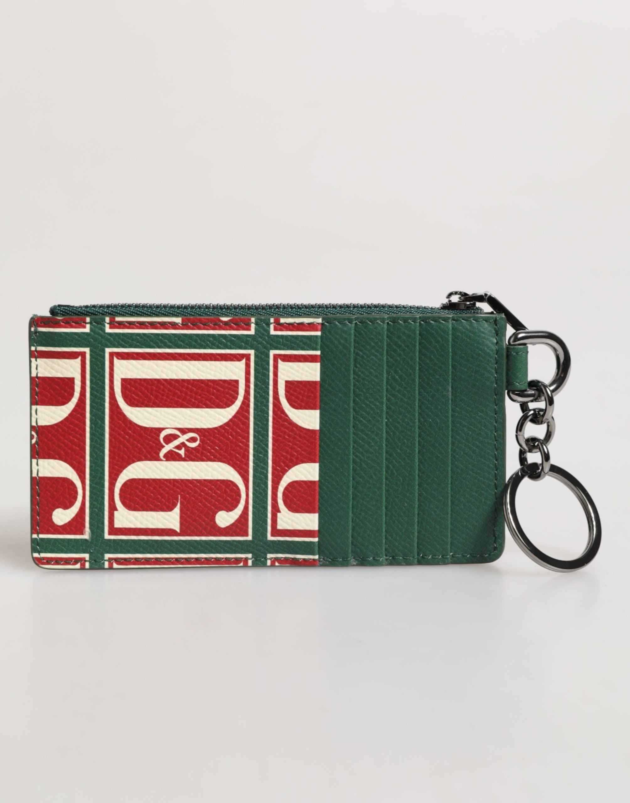 Dolce & Gabbana Green Calf Leather Card Holder - Timeless Elegance