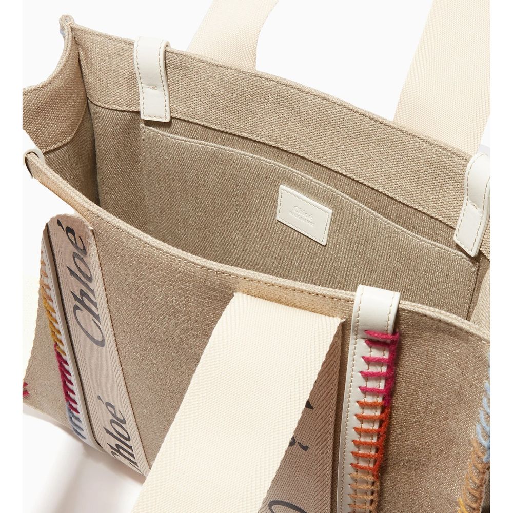 Chloé Beige Wool Tote Bag