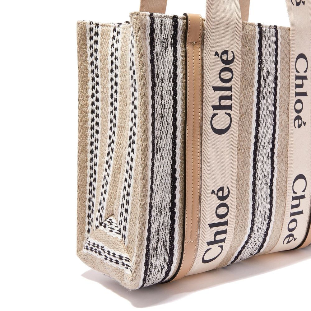 Chloé Beige Linen Tote Bag - Artisanal Luxury for the Discerning