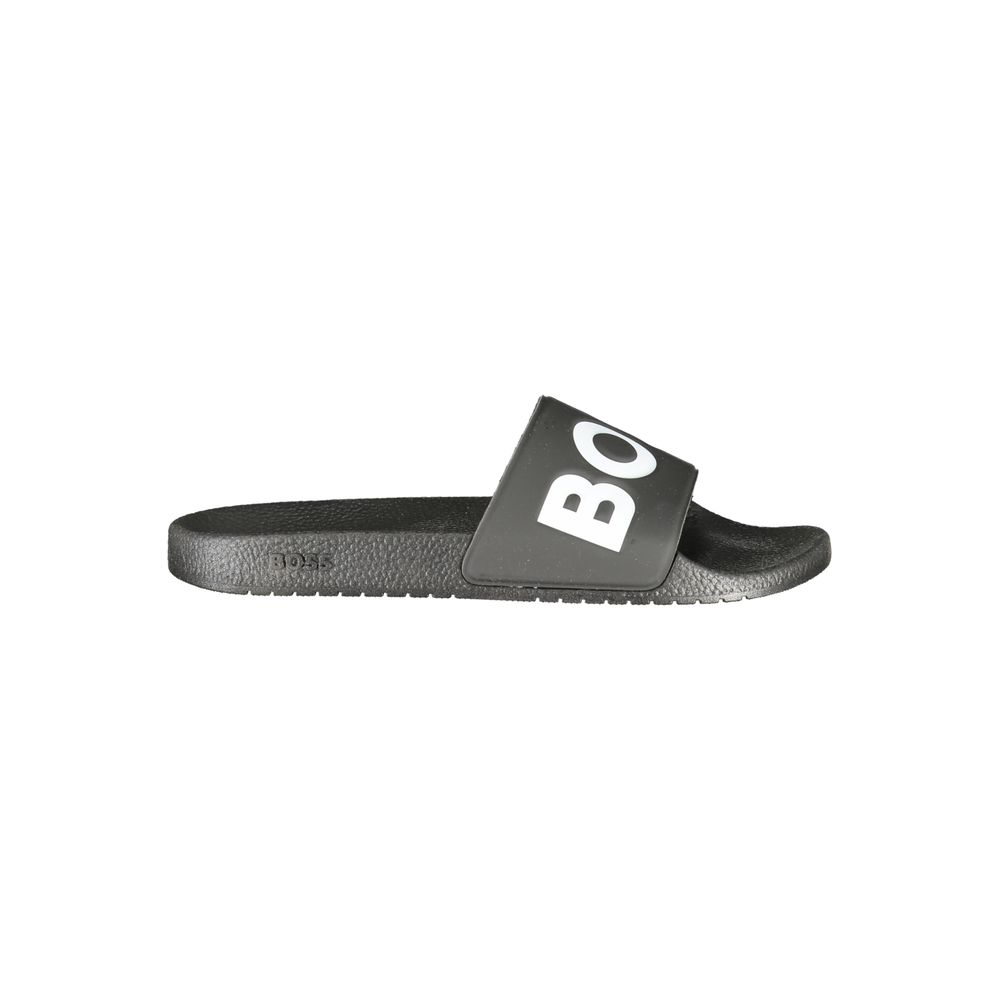 Hugo Boss Black Polyurethane Men's Slipper - Luxury Redefined