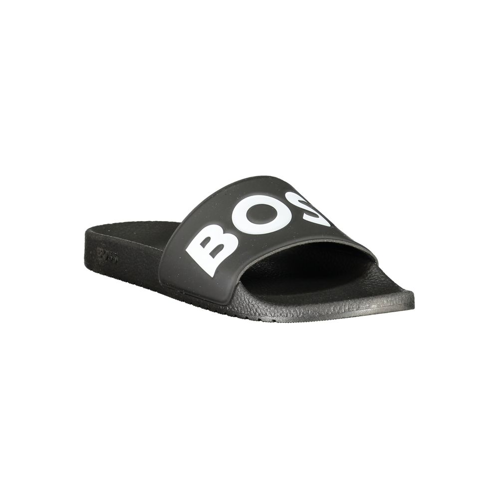 Hugo Boss Black Polyurethane Men's Slipper - Luxury Redefined