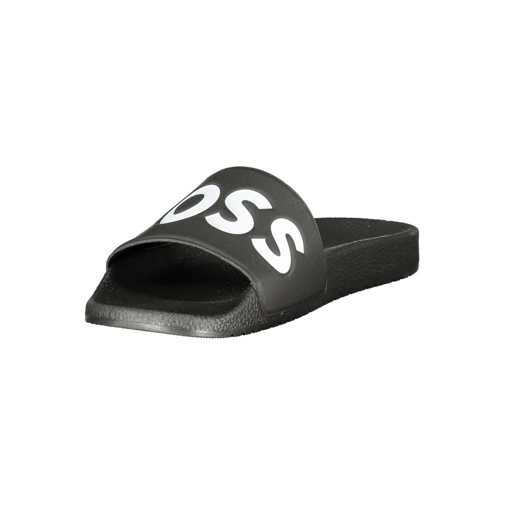 Hugo Boss Black Polyurethane Men's Slipper - Luxury Redefined
