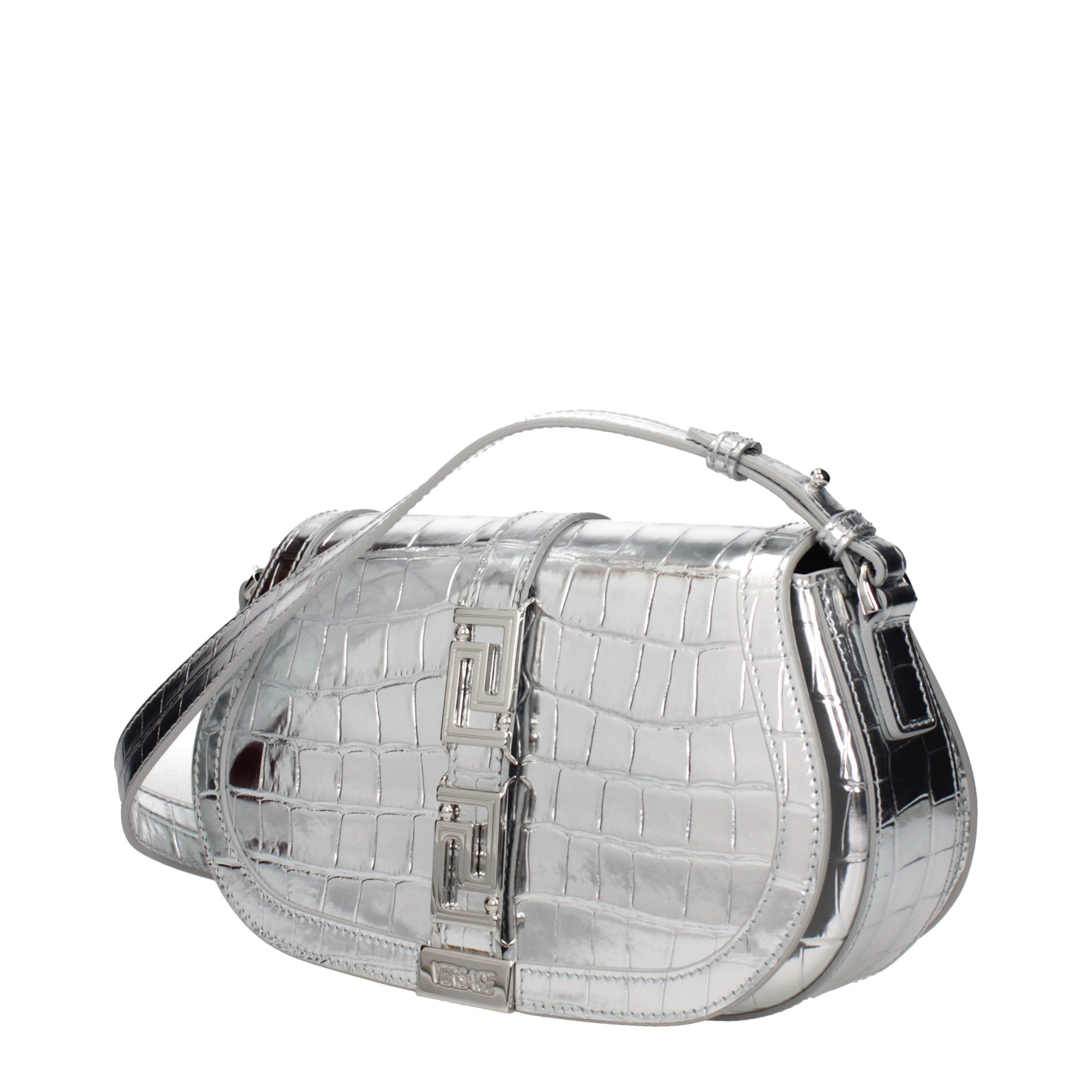 Elevate your elegance with the Versace Gray Leather Shoulder Bag, a symbol of artisanal luxury that seamlessly blends sophistication and versatility for the discerning connoisseur.