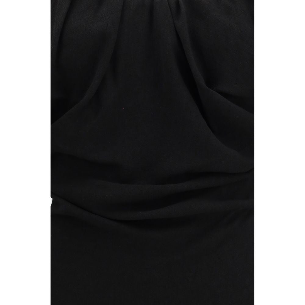 Experience the allure of the Vivienne Westwood Black Viscose Casual Dress, a masterpiece of draped elegance crafted from luxurious 100% viscose, perfect for unforgettable moments.