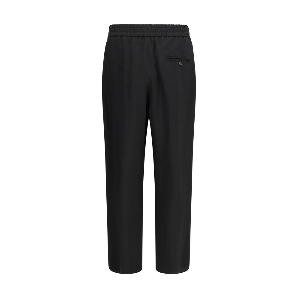 Giorgio Armani Black Viscose Casual Pants - Luxury Elegance