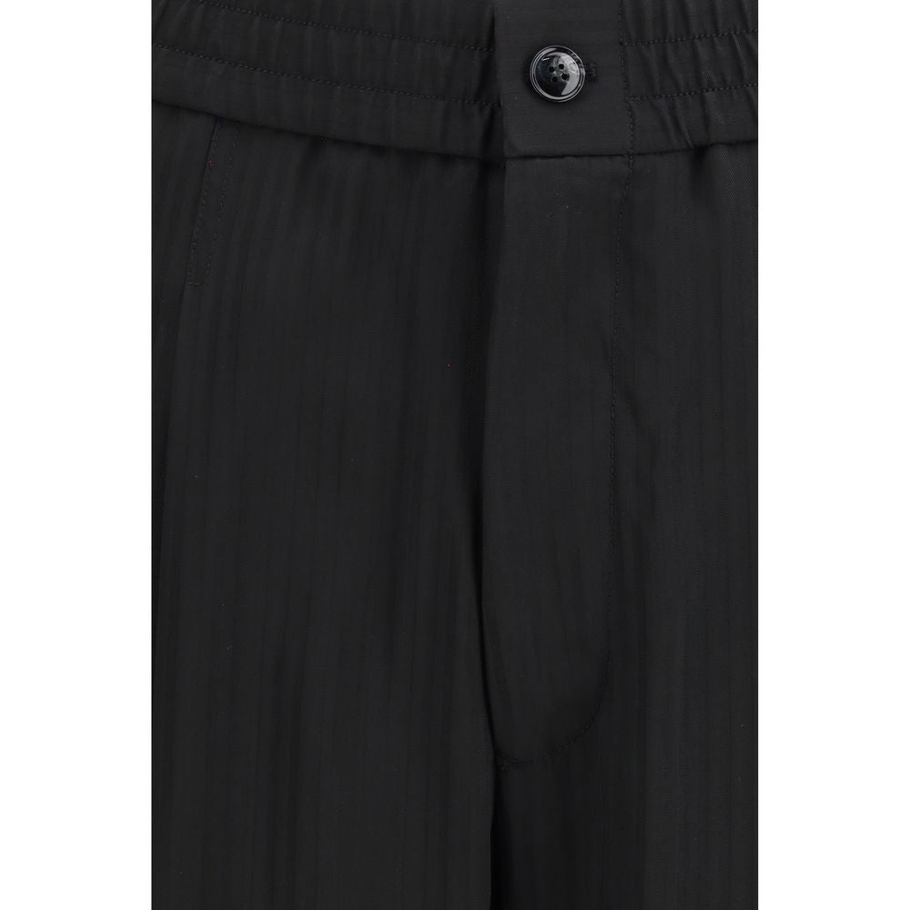 Giorgio Armani Black Viscose Casual Pants - Timeless Luxury Elegance