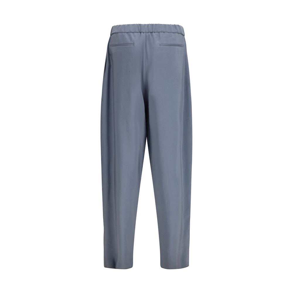 Giorgio Armani Gray Silk Casual Pants - Designer Luxury Couture