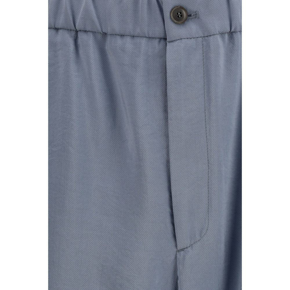 Giorgio Armani Gray Silk Casual Pants - Artisanal Luxury Couture