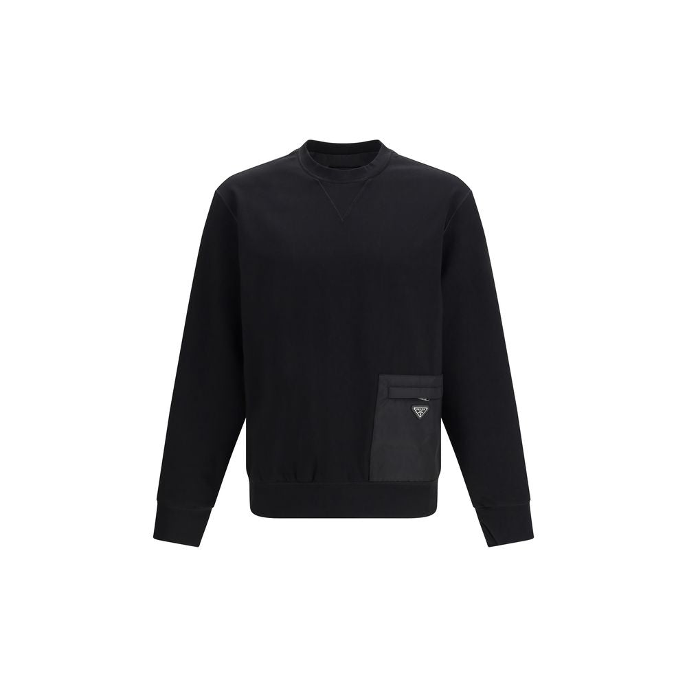 Indulge in the Prada Black Viscose Sweatshirt from the SS26 collection, a luxurious blend of comfort and elegance crafted from refined materials, perfect for any sophisticated occasion.
