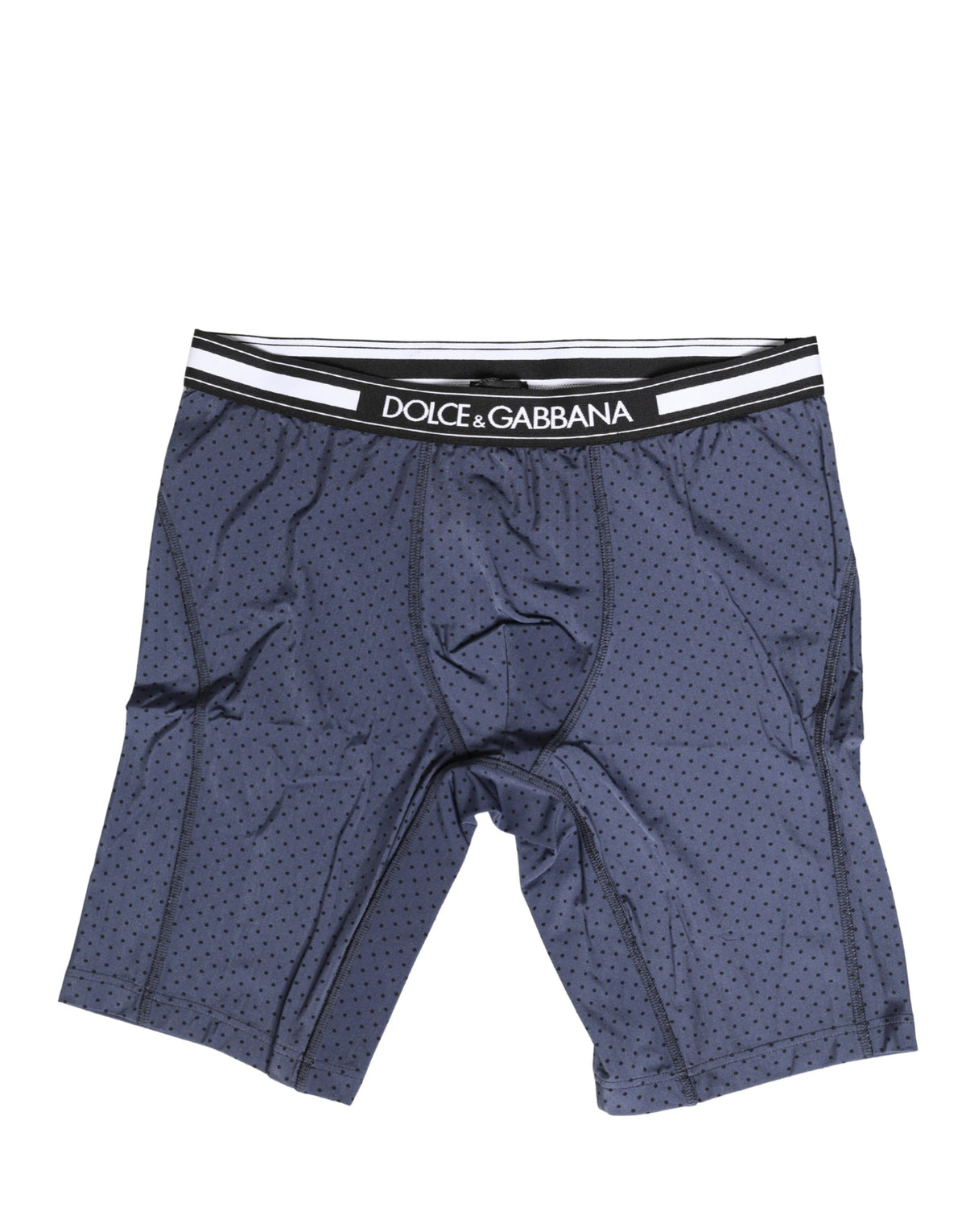 Indulge in the exquisite Dolce & Gabbana Dark Blue Polka Dots Men Bike Shorts, where superior craftsmanship meets luxurious comfort, redefining modern elegance.
