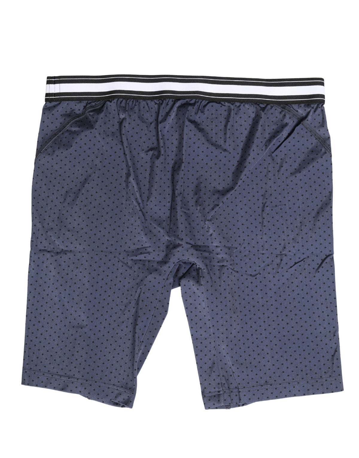 Indulge in the elegance of Dolce & Gabbana's Dark Blue Polka Dots Men Bike Shorts, crafted from premium nylon for a luxurious fit that embodies sophistication and comfort.