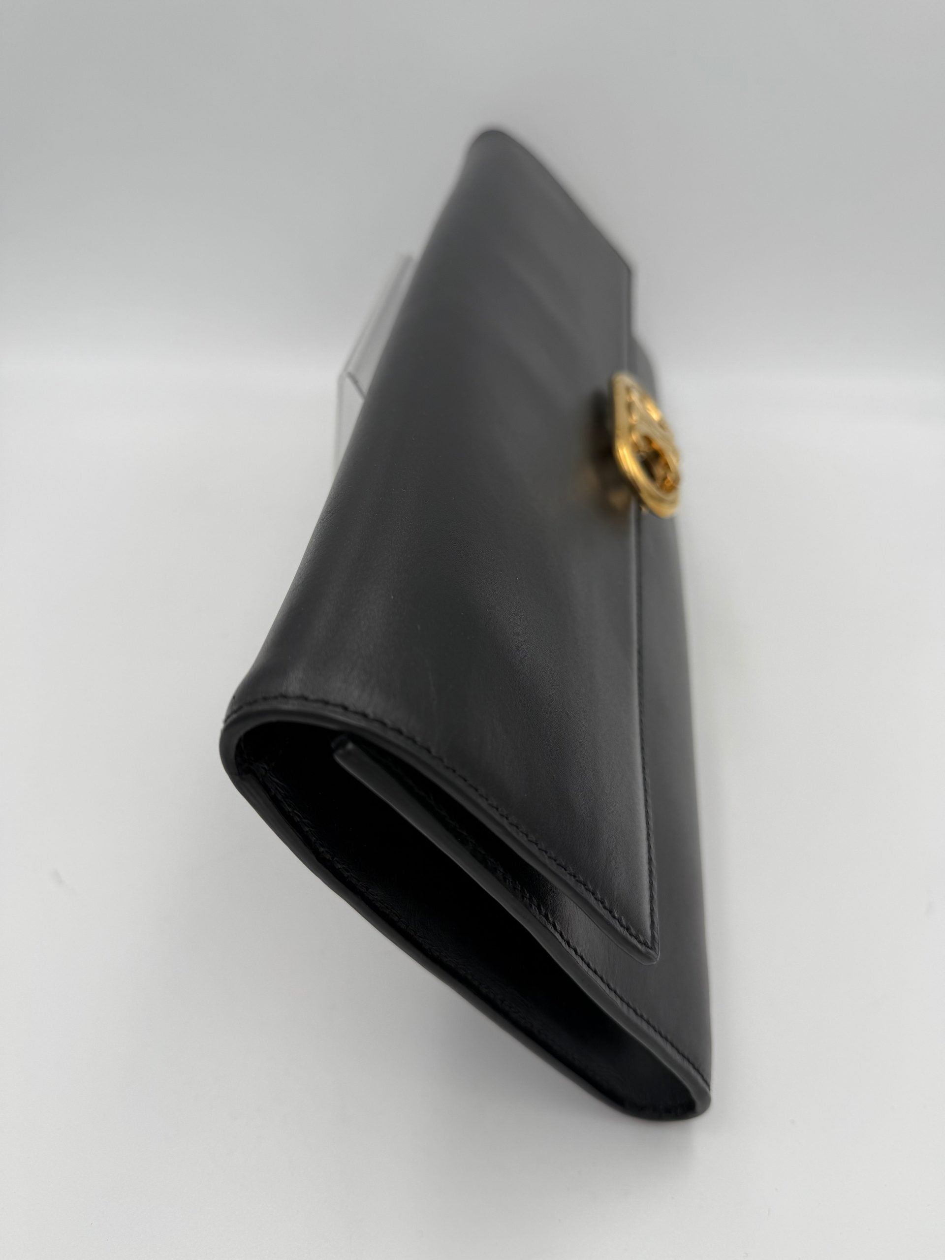 Celine CELINE TRIOMPHE Black Clutch