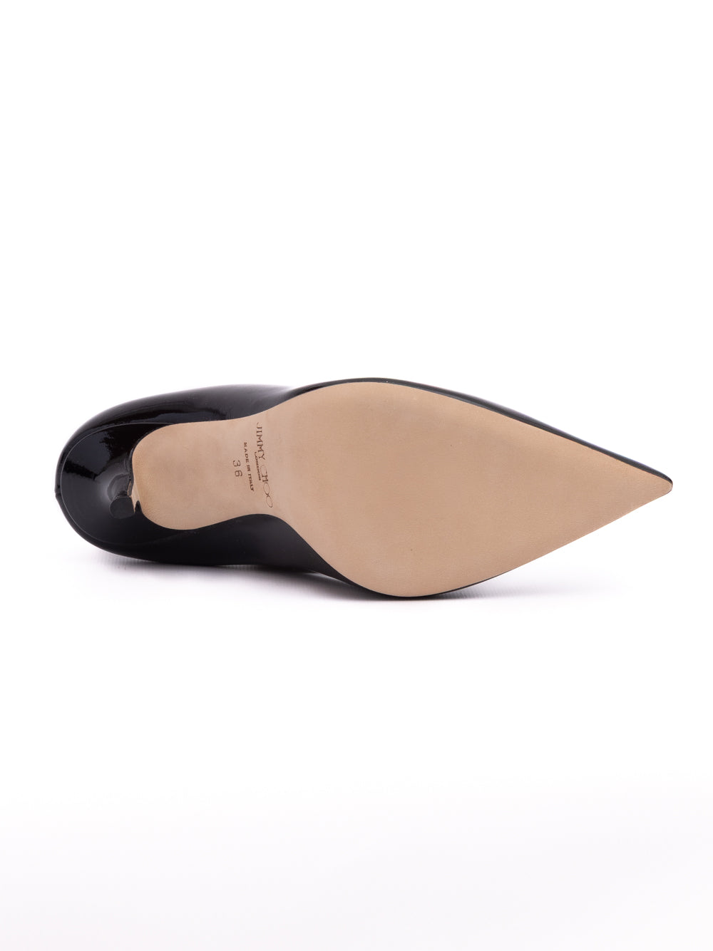 Jimmy Choo Black Patent Leather Diamond Talura Pumps