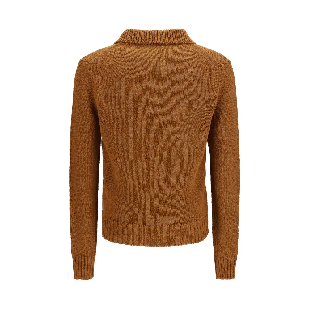Experience the exquisite allure of the Sunflower Brown Cotton Polo Shirt, crafted from a luxurious blend of cotton, linen, and polyester for timeless elegance.