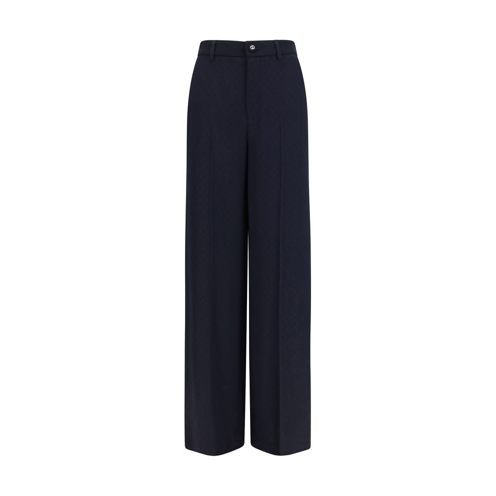 Gucci Blue Viscose Casual Pants – Artisanal Luxury Redefined