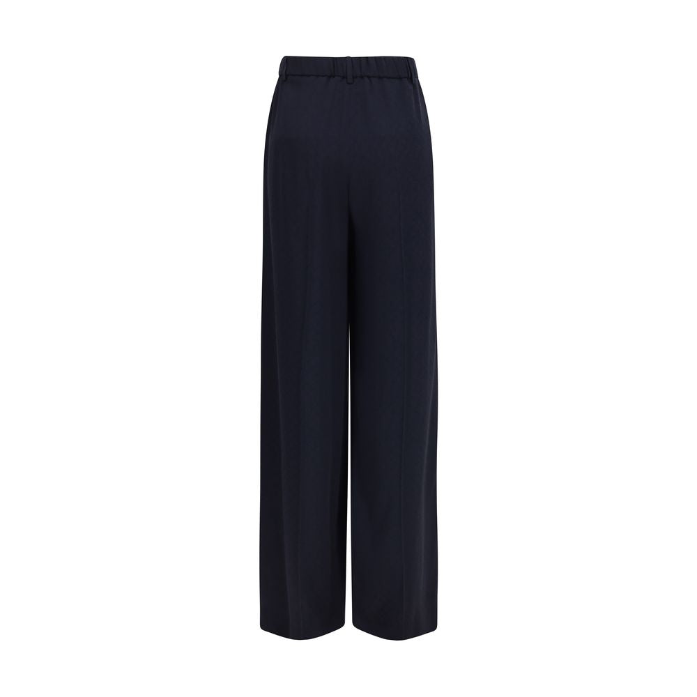 Gucci Blue Viscose Casual Pants – Artisanal Luxury Redefined