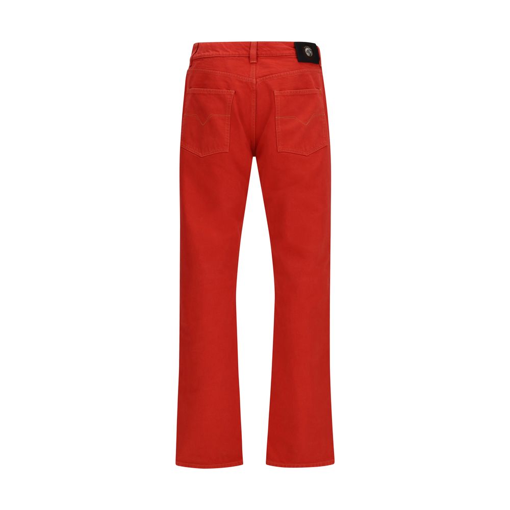 Versace Multicolor Cotton Straight-Leg Jeans - Timeless Luxury