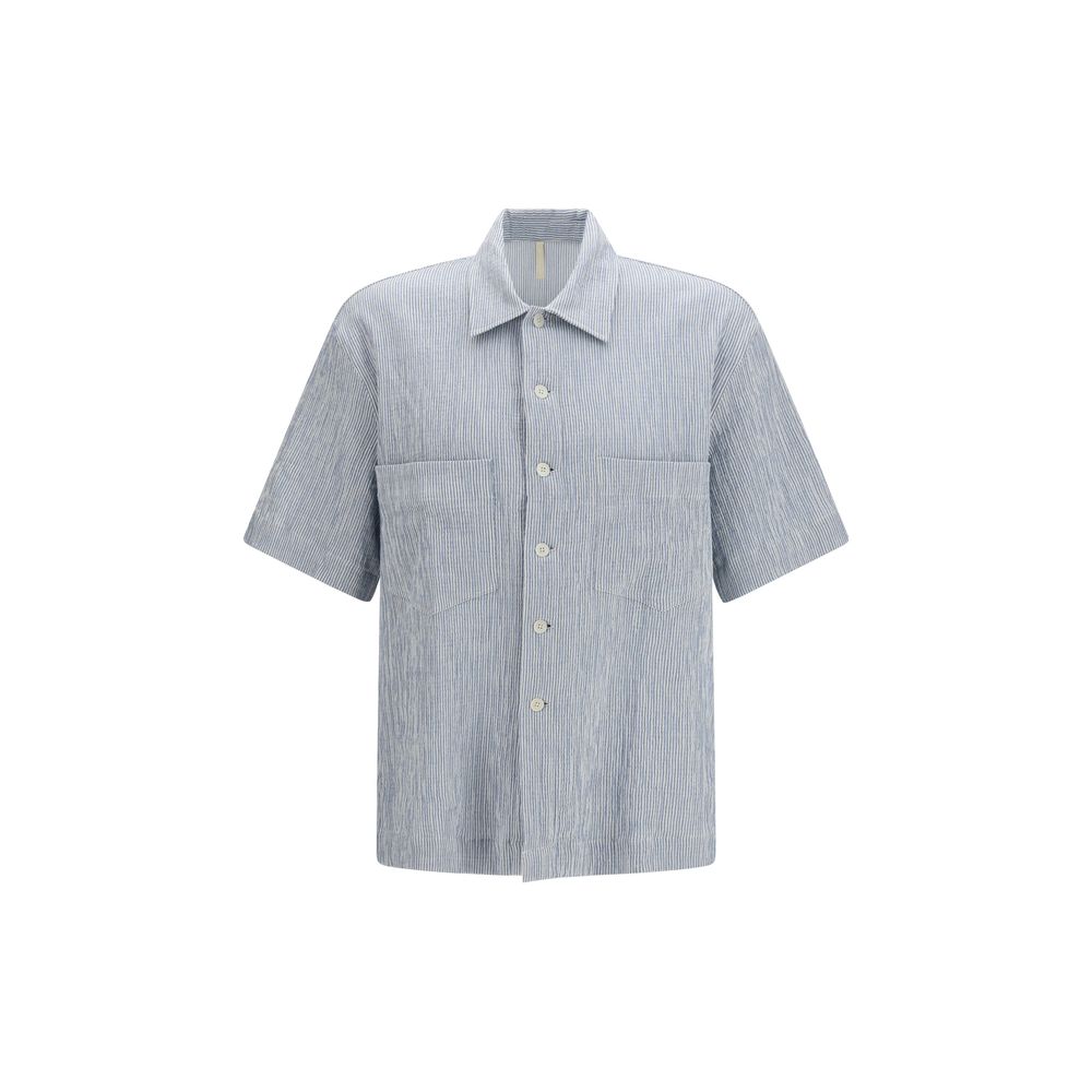 Sunflower Blue Cotton Shortsleeve Shirt - Refined Casual Elegance