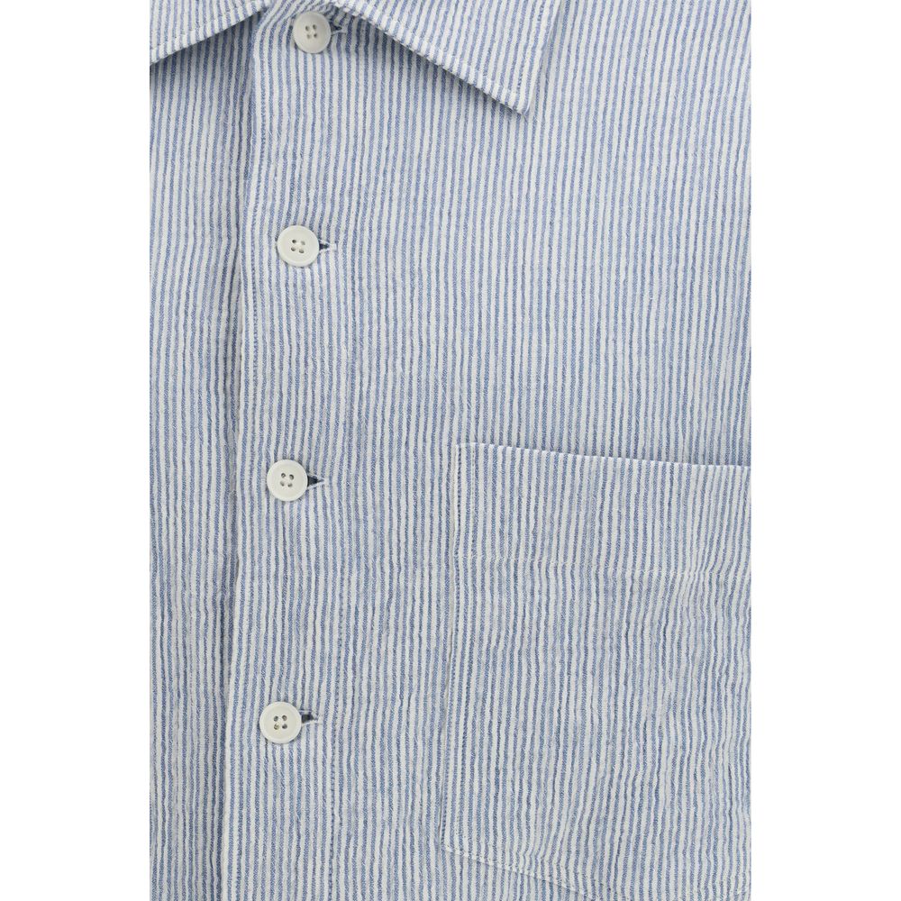 Sunflower Blue Cotton Shortsleeve Shirt - Refined Casual Elegance