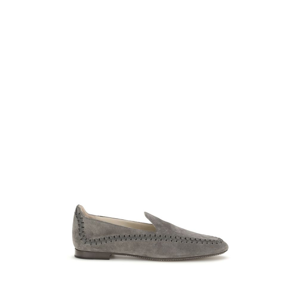 Giorgio Armani Gray Calf Leather Slip-On Loafers - Luxury Redefined