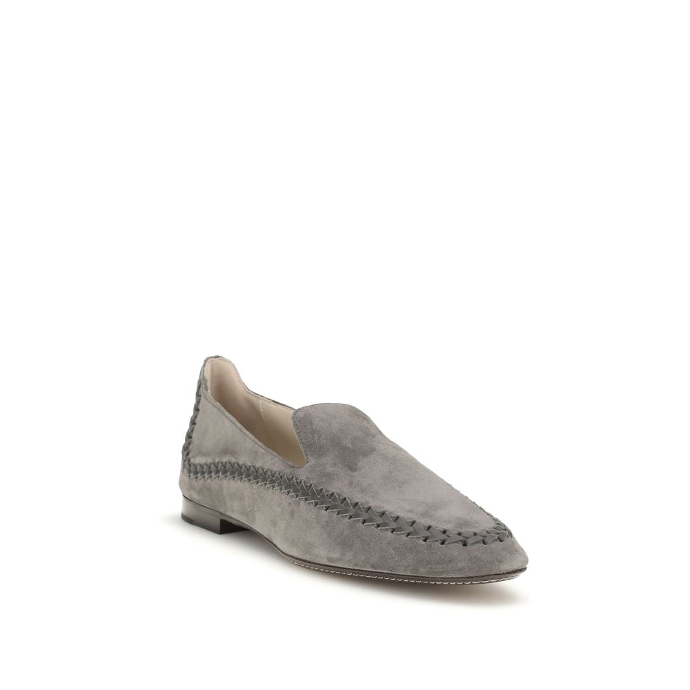 Giorgio Armani Gray Calf Leather Slip-On Loafers - Luxury Redefined