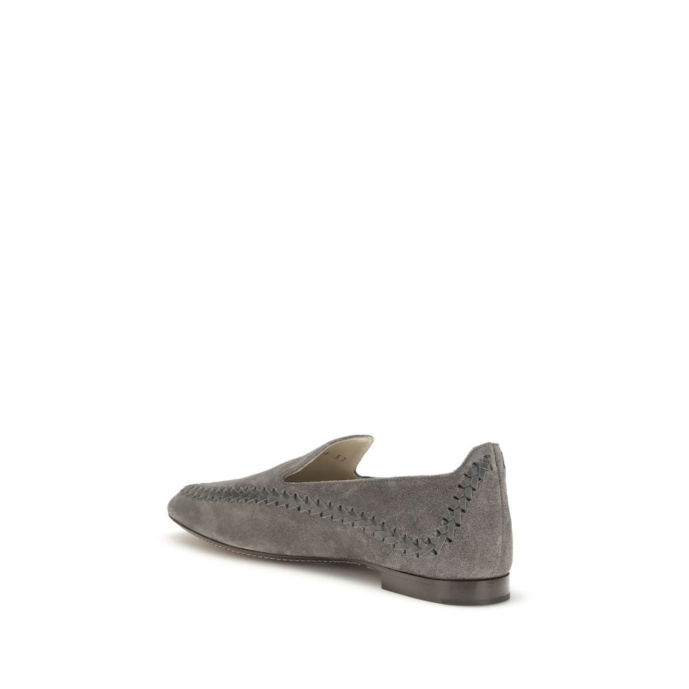 Giorgio Armani Gray Calf Leather Slip-On Loafers - Luxury Redefined