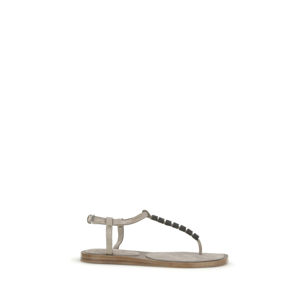 Indulge in the exquisite craftsmanship of Brunello Cucinelli's Blue Calf Leather Bos Taurus Strap-On Sandals, where luxurious materials meet effortless sophistication for every occasion.