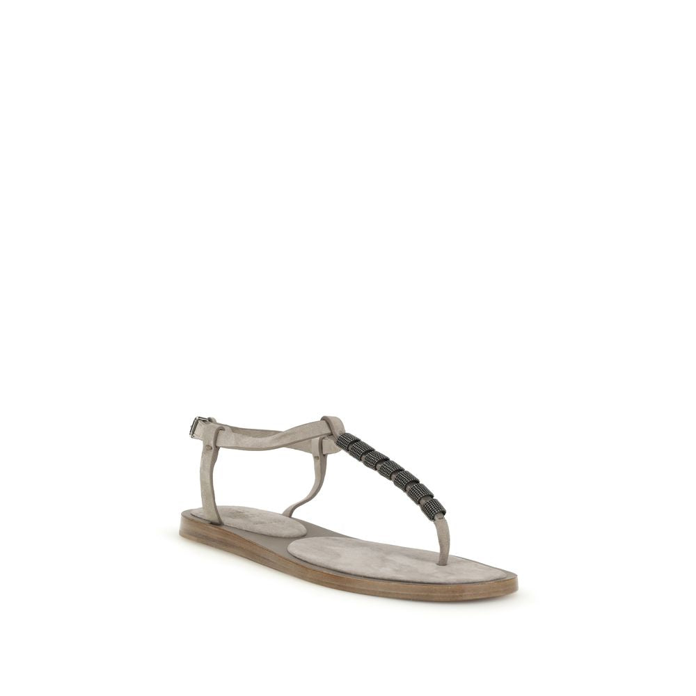 Indulge in the exquisite Brunello Cucinelli Blue Calf Leather Bos Taurus Strap-On Sandals, where Italian craftsmanship meets effortless sophistication for every luxurious occasion.