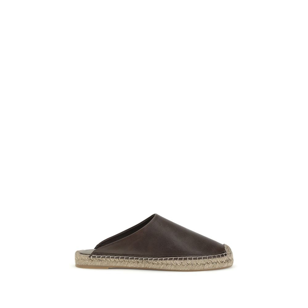 Brunello Cucinelli Brown Calf Leather Mules - Artisanal Elegance